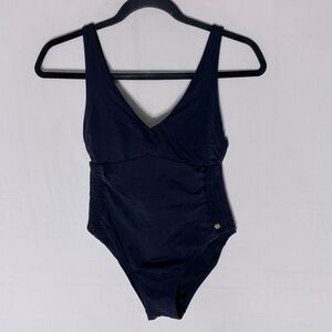 La Vie En Rose Aquarose Black One Piece Swimsuit Bathing Suit XS